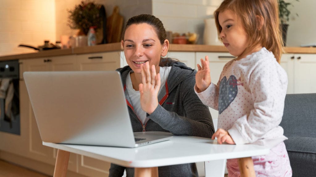 mother and daughter having an online consultation